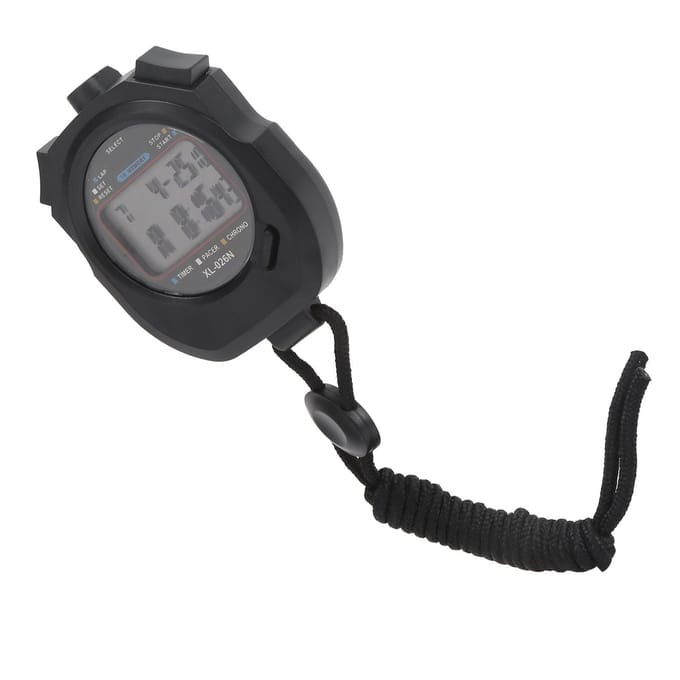 Sport Timer 2 Rijen Digitale Display Multifunctionele Waterdichte Elektronische Stopwatch voor Wedstrijden gray