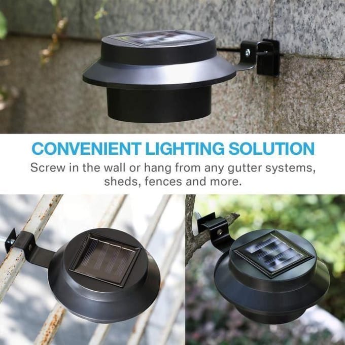 Lot de 6 lampes solaires pour gouttetières - imperméable - Noir