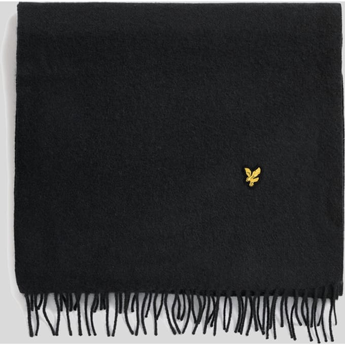 Lyle & Scott Plain lambswool scarf - jet black
