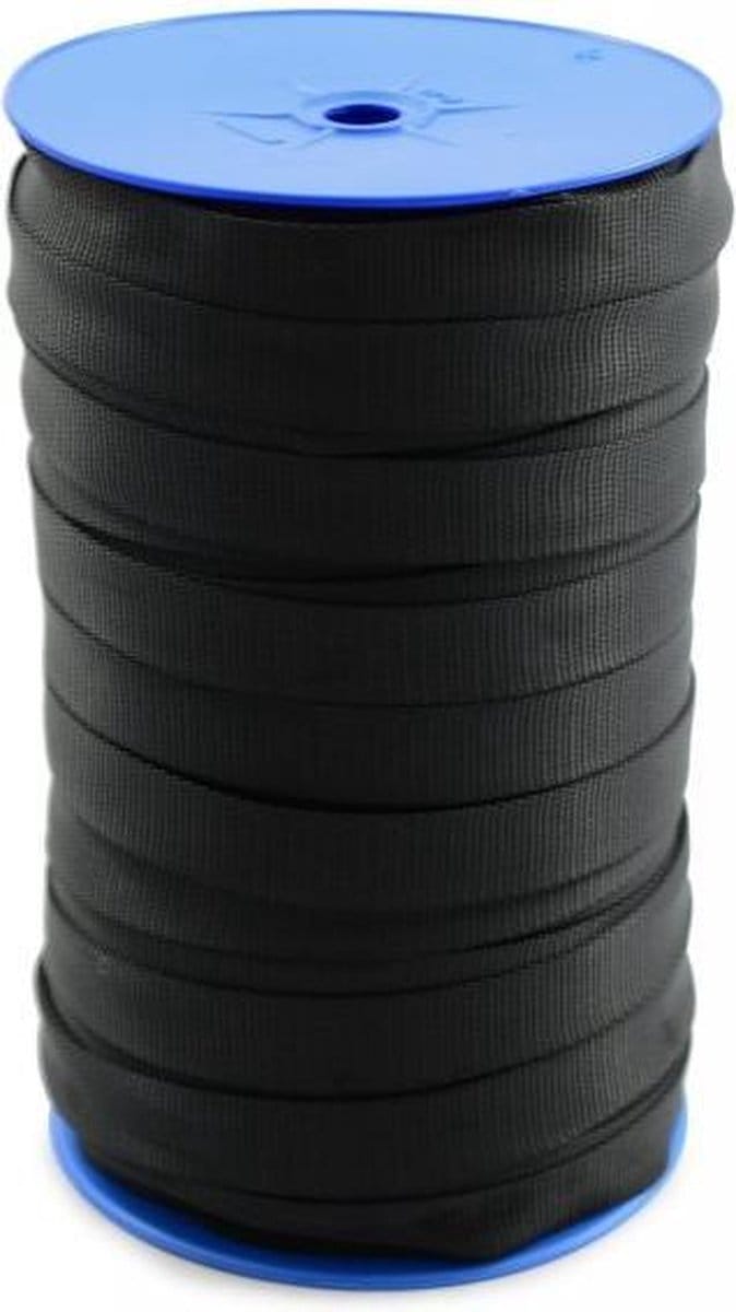 Polyester Band 20 mm x 100m – Zwart Spanband op Rol – Trekkracht 800 kg