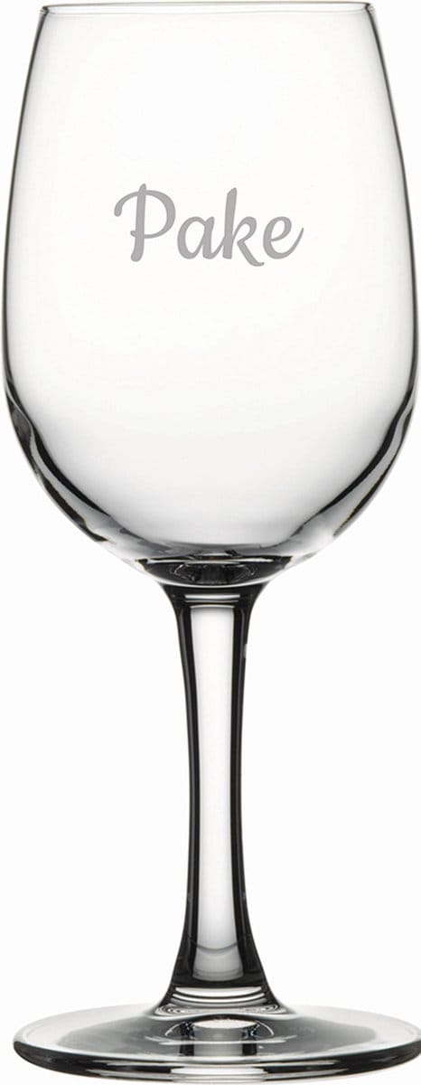 Gegraveerde witte wijnglas 26cl Pake
