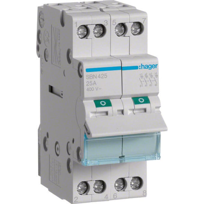 Hager Modulaire schakelaar 4 polig 2 - SBN425