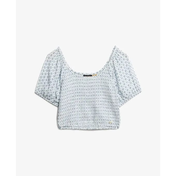 Superdry - Geweven top met smokwerk - Dames - Tops