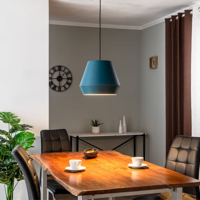 Lucande Mynoria hanglamp, blauw, aluminium, Ø 35 cm