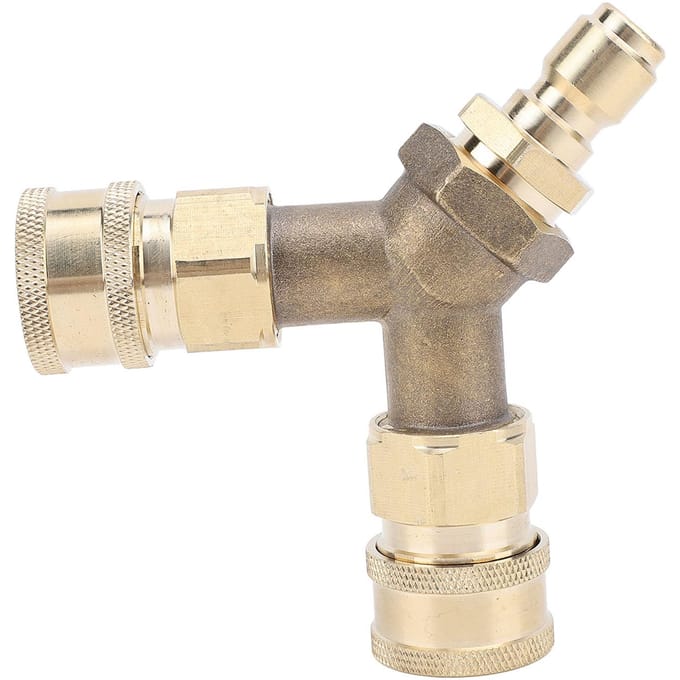 Hogedrukreiniger T-Splitser Koppeling Messing Drie Weg Connector Snelkoppeling 3/8 inch Fitting voor Autowasgereedschap gray