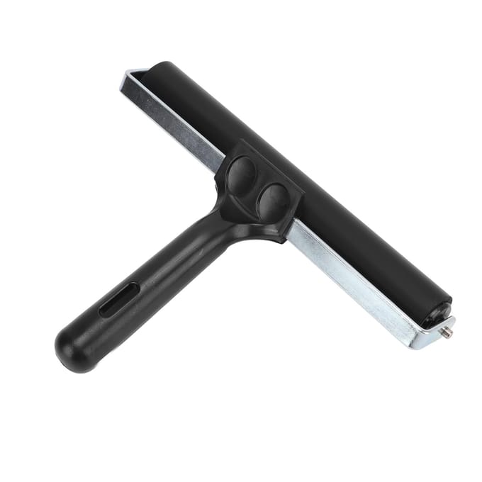 20cm Drukroller Hoge Elasticiteit Rubber voor Schilderen Kunst Ambacht Olieverf Prentkunst met Antislip Plastic Handvat black