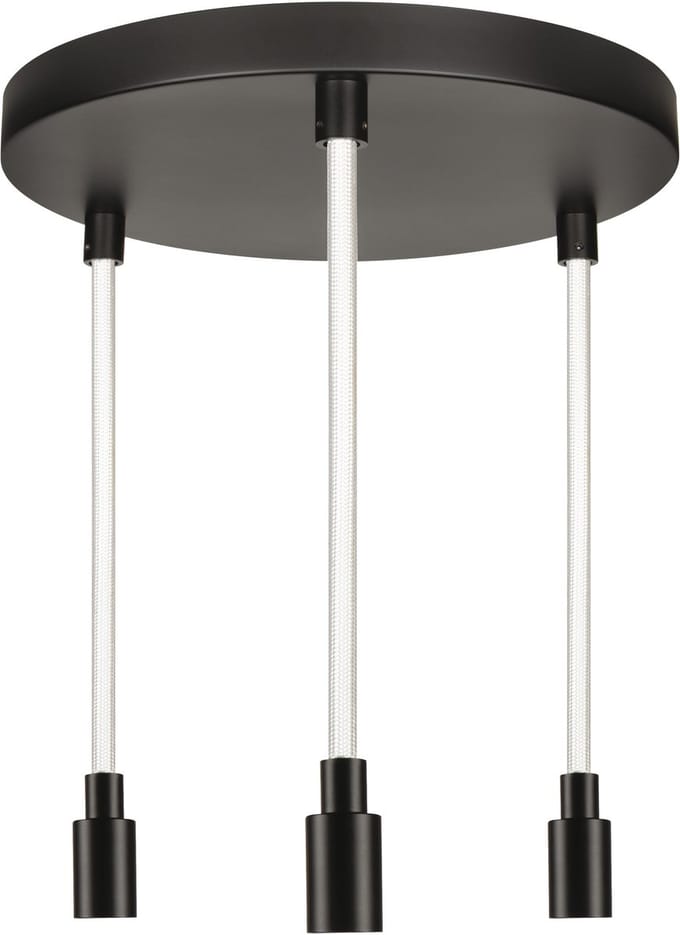 OSRAM DECOR Glow Hanglamp Plaat 3x E27, 28W, 1400lm, 2700K, Zwart, Staal/Plastic, verlicht