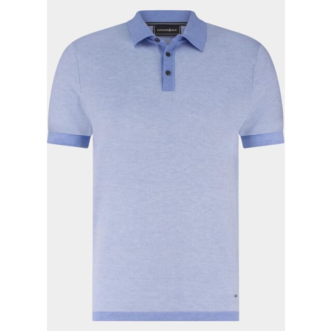 Scotland Blue Polo heren Blauw Wren Knitted Polo Ss SPE26106WR38SB/4003