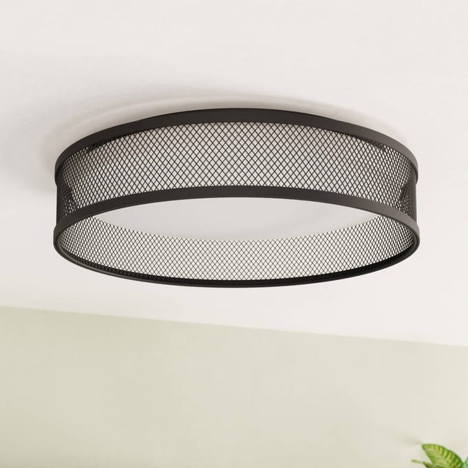 EGLO Luppineria Plafondlamp - LED - Ø 38,5 cm - Zwart|Wit - Staal