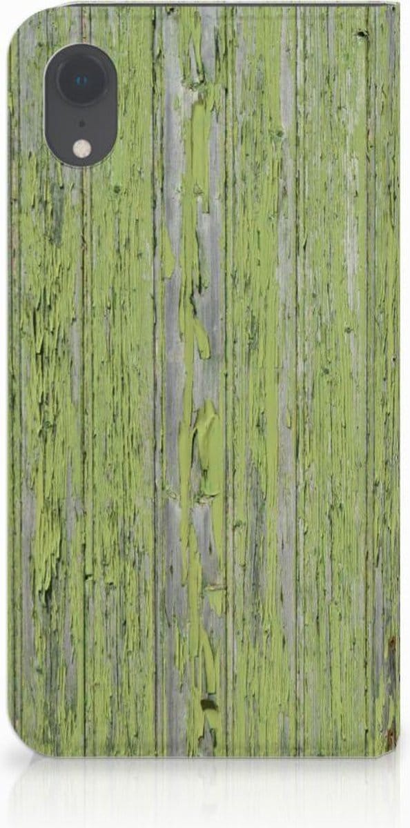 Apple iPhone Xr Book Wallet Case Green Wood