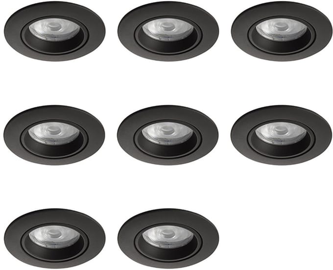 Lybardo - Inbouwspots - 8-pack - Spotjes Inbouw - Costa - Kantelbaar