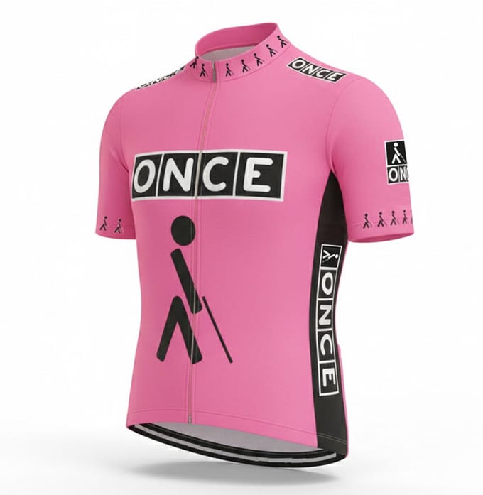 Retro Wielershirt ONCE - Roze Gruppo Sportivo - 3XL
