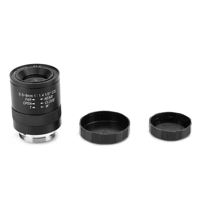 3.58mm 720P Aluminiumlegering CS Mount F1.4 CCTV Camera Handmatige Diafragma Lens black