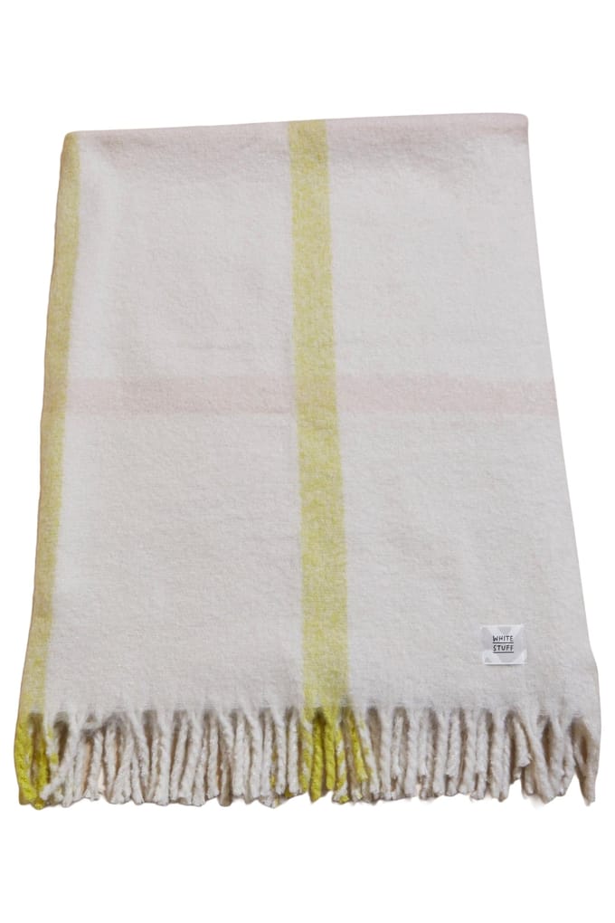 White Stuff Check Supersoft Throw Natural Multi Maat: OS | Outlet | Dames | Wit