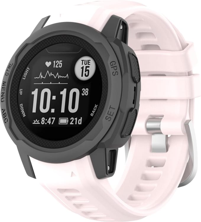 Siliconen bandje - geschikt voor Garmin Instinct 2S - lichtroze