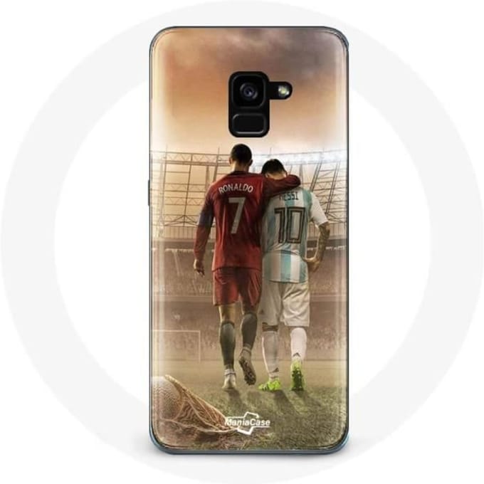 Coque - Maniacase - Samsung Galaxy A5 2018 - Noir - Souple - Cristiano Ronaldo Messi GOAT noir