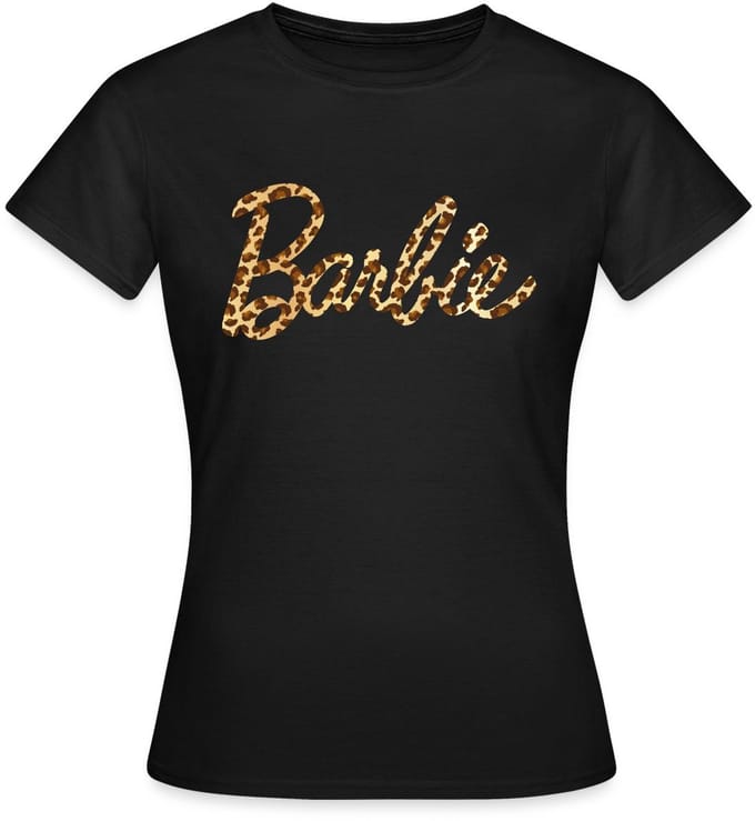 Barbie Leo Print Logo T-Shirt Dames