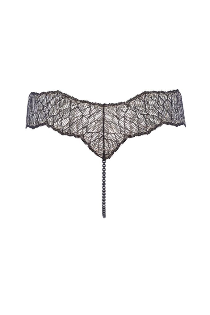 Bracli | Pearl Thong Black | Lingerie with Black Pearls size Plus size plus