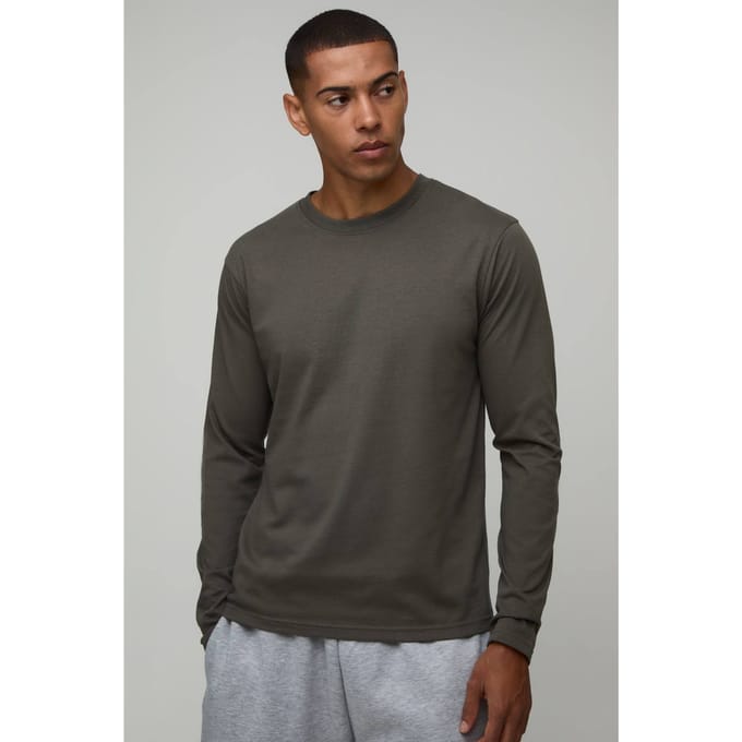Essentieel Regular Fit Shirt Met Lange Mouwen | Khaki | Size Medium