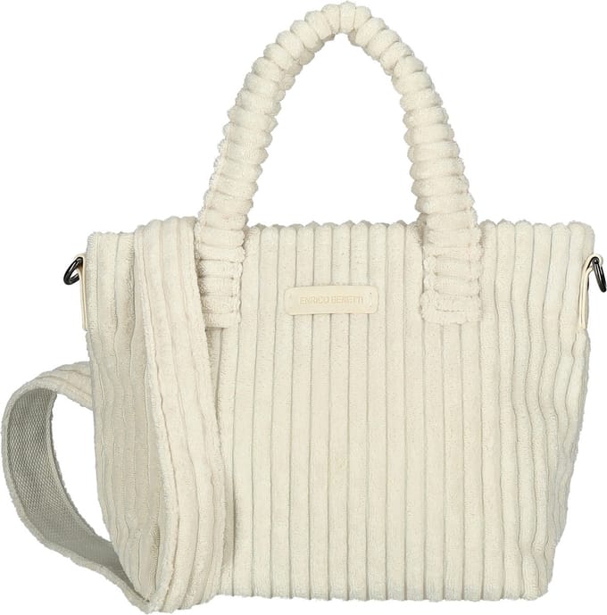 Enrico Benetti Rosie Corduroy Handtas - 78023 - Wit