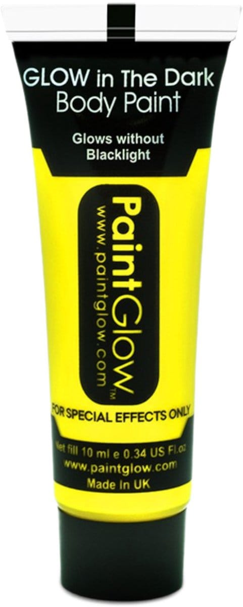 Glow in the Dark Face & Body paint Geel 10 ml