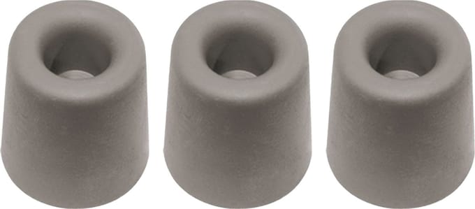 QlinQ Deurbuffer - 3x - deurstopper - grijs - rubber - 30 x 25 mm - schroefbevestiging