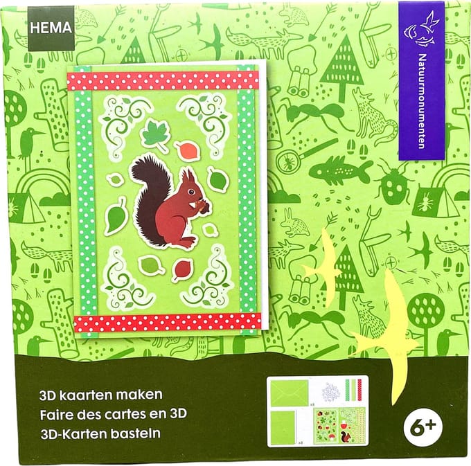 Hema - Herfst - 3D kaarten maken - Eekhoorn - 8 stuks - Kaarten - Knutselen - Natuur