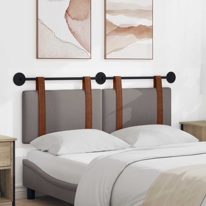 vidaXL - Hangend - hoofdbord - Taupe - Antiek - PU