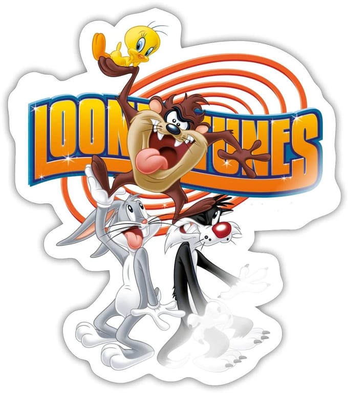 Looney Tunes Bugs Taz Tweety Sylvester Sticker Maat S (max. 10 x 10cm)
