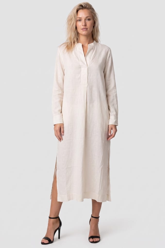 ARKET Florens Long Linen Dress White Größe: 36 | Maxikleider Outlet | Damen | Weiß