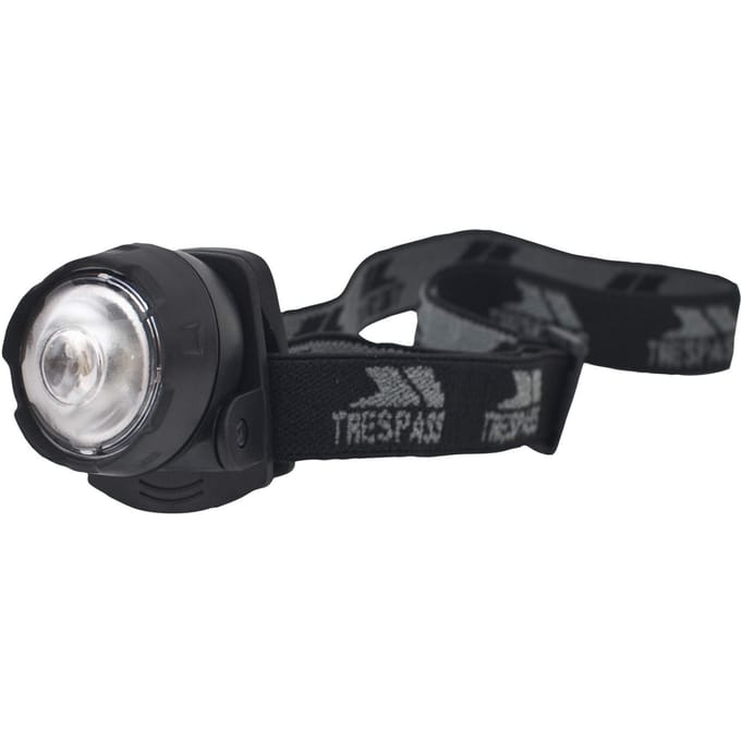 Trespass Flitser Ultralichte LED Headtorch (Zwart)