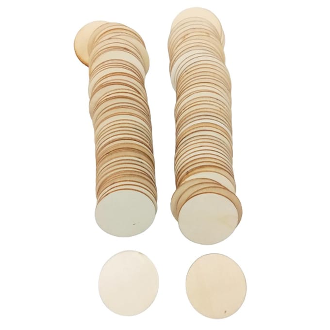 40 stuks 50mm Houten Cirkels Rond Bruiloft Knutsel Kaarten Maken Scrapbooking 100Pcs beige