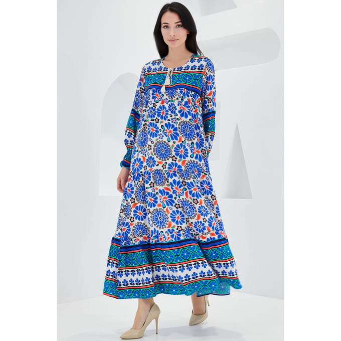 Patroon Maxi-jurk met Strikdetail