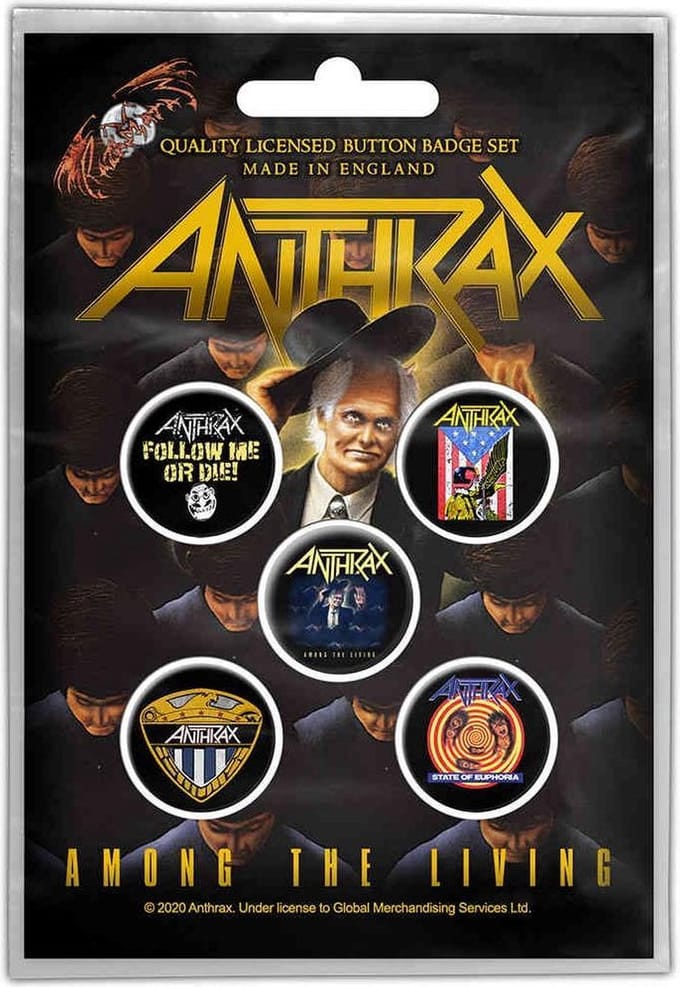 Anthrax - Among The Living Badge/button - Set van 5 - Multicolours