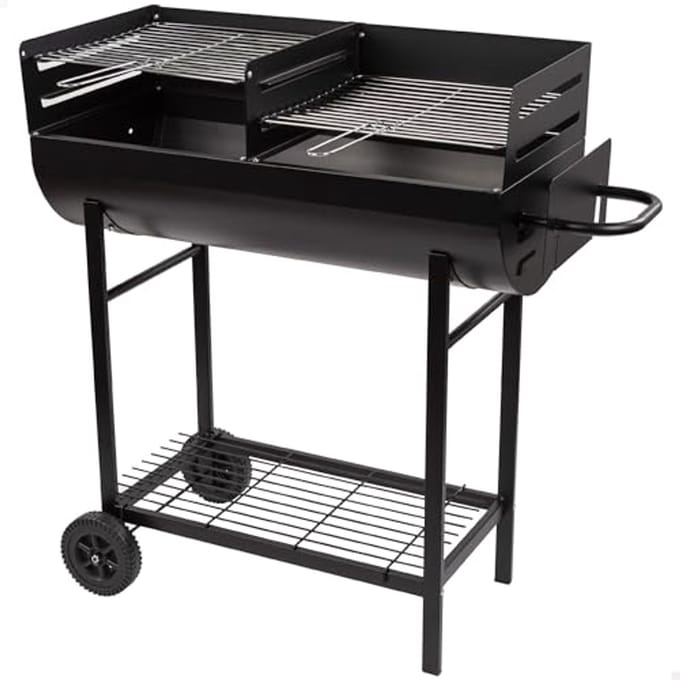 Houtskoolgrill met dubbele grill voor optimaal grillplezier