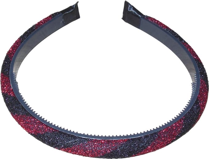 Diadeem zachte stof glitter zwart-rood