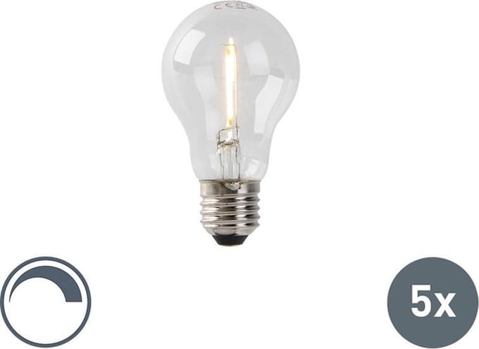 LUEDD Set van 5 E27 LED lampen A60 1W 80 lm 2200K