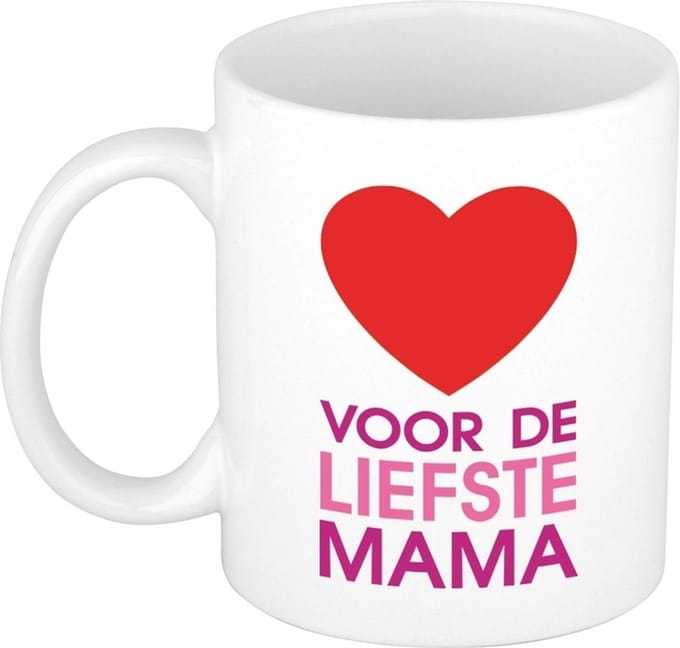 Bellatio Decorations - Koffiemok - Voor de liefste mama - cadeau beker - Moederdag - 300 ml