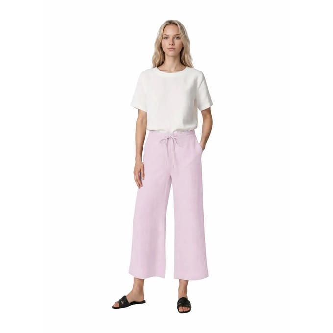 Damesbroek met wijde pijpen Haris Cotton Essentials Drawstring Waist