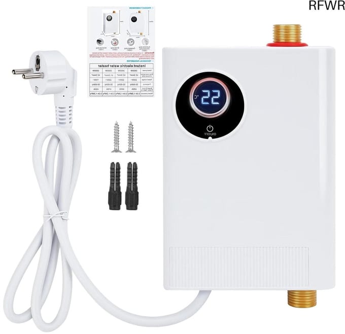 Mini Doorstroomboiler - Elektrische Boiler - Direct Heet Water - LCD Temperatuurweergave - 3800 W - Wit
