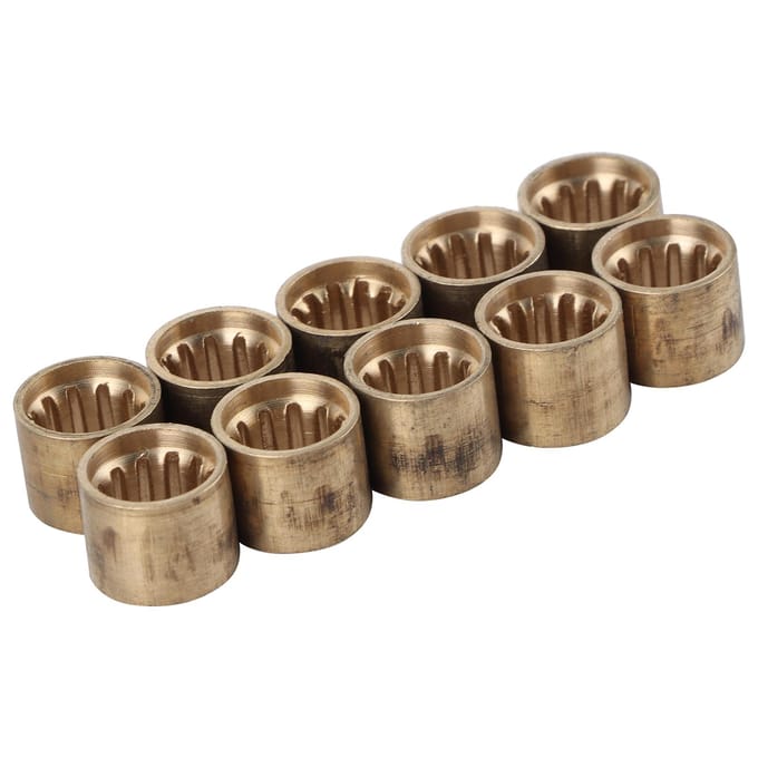 10 stuks Biljart Keu Messing Tip Snooker Koper Pool Ferrule Reparatiegereedschap Accessoires 9.5MM met Tanden brown