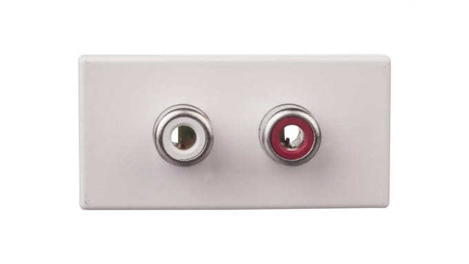 Simon Connect Prise K45/2 Audio 2Xrca /Cinch/ Blanc Pur K101B/9