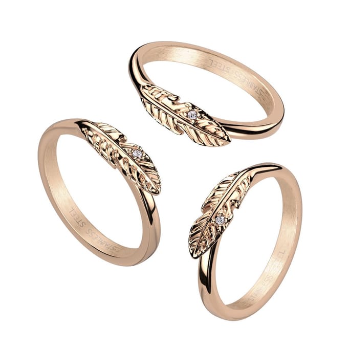 Vayen - Dames Ring - Roségouden Ring - Rose Goud Ring - Ring Dames - Motief
