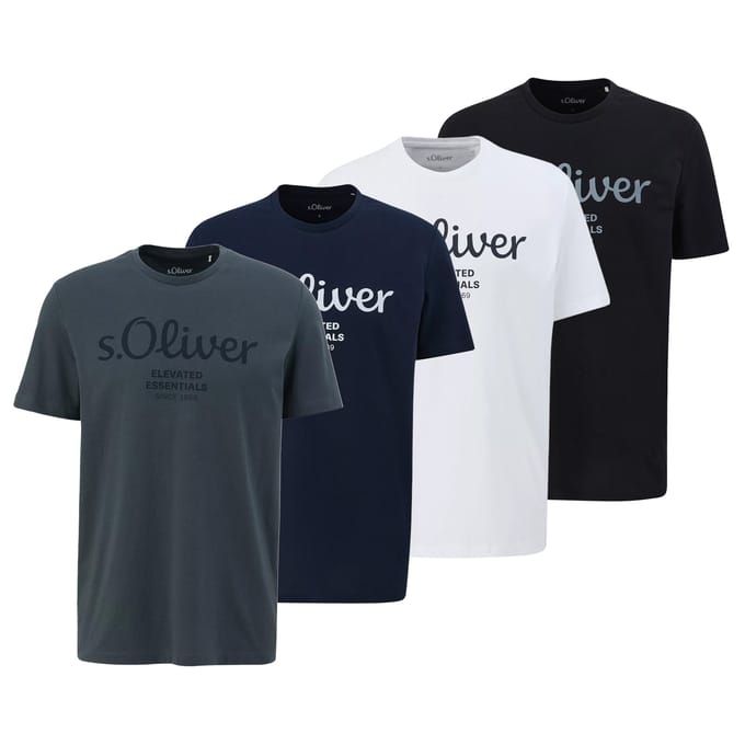s.Oliver T-shirt Logo T-Shirt Verpakking van 4