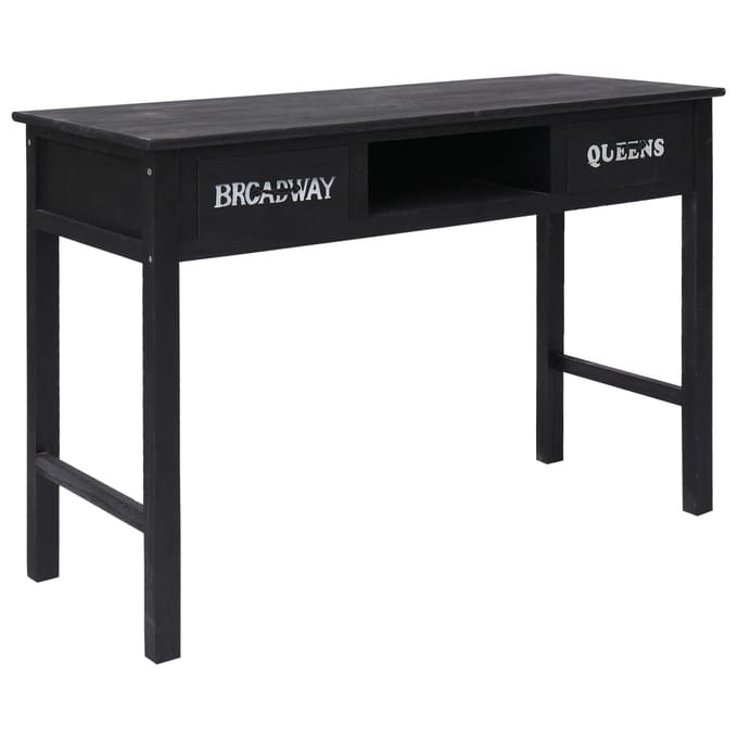 vidaXL - Wandtafel - 110x45x76 - cm - hout - zwart