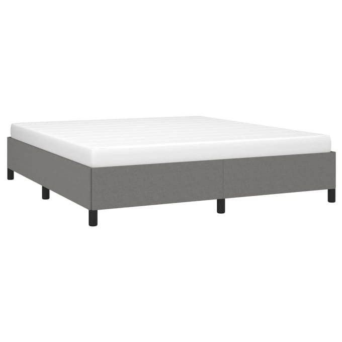 vidaXL - Bedframe - zonder - matras - stof - donkergrijs - 160x200 - cm