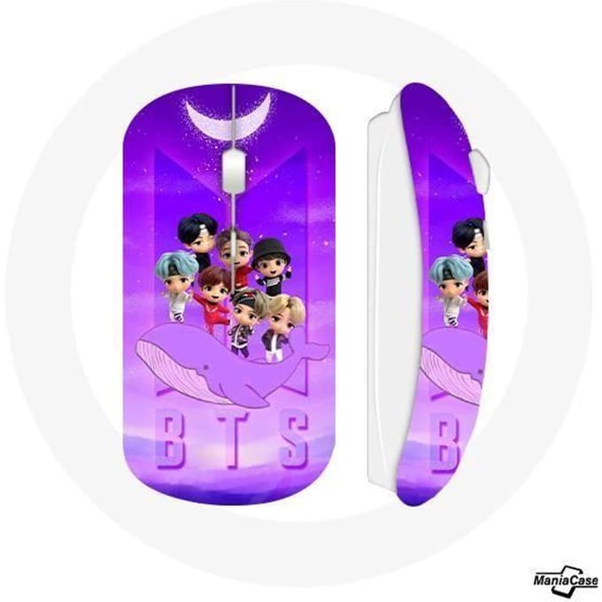 Souris Sans Fil - BTS - TinyTAN - Violet - Clé USB Wifi - Compatible Mac et PC