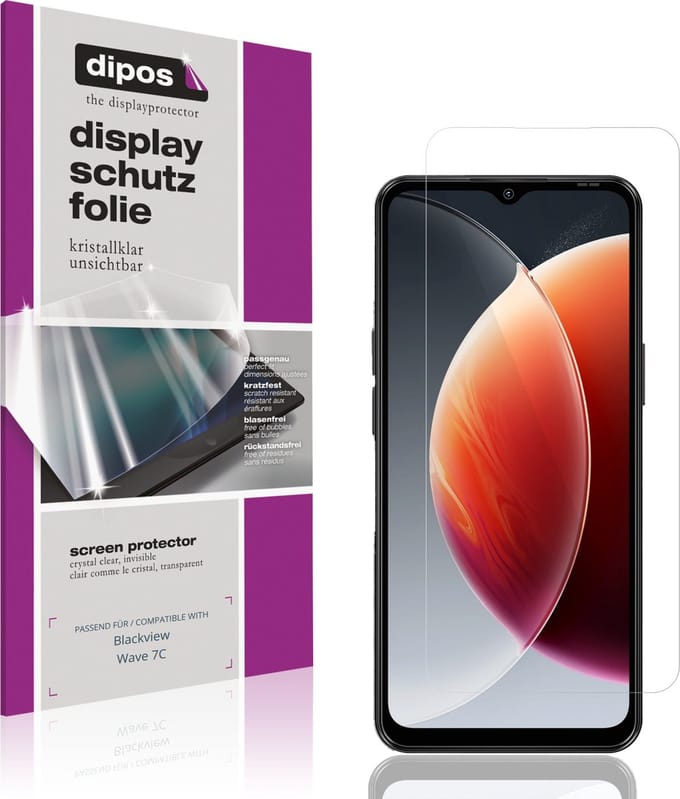 dipos – 4x Beschermfolie geschikt voor Blackview Wave 7C | Krasbestendige & heldere Screenprotector Ultra-Thin