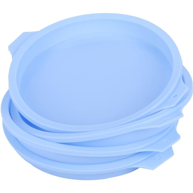 8 Inch Siliconen Ronde Vorm Taartvorm Bakplaat Plaat Accessoires voor Kleurrijke Taart 4 Stuks Blauw white