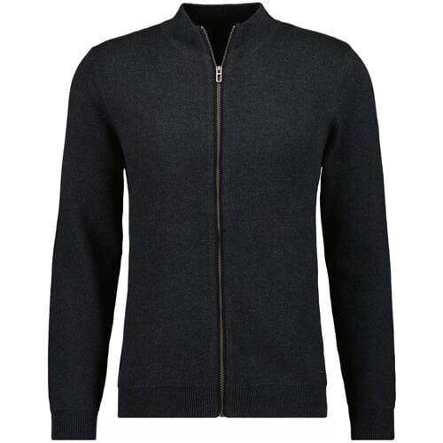 Ragman Vest Cardigan Cotton Cashmere Fine Structure Antraciet / male